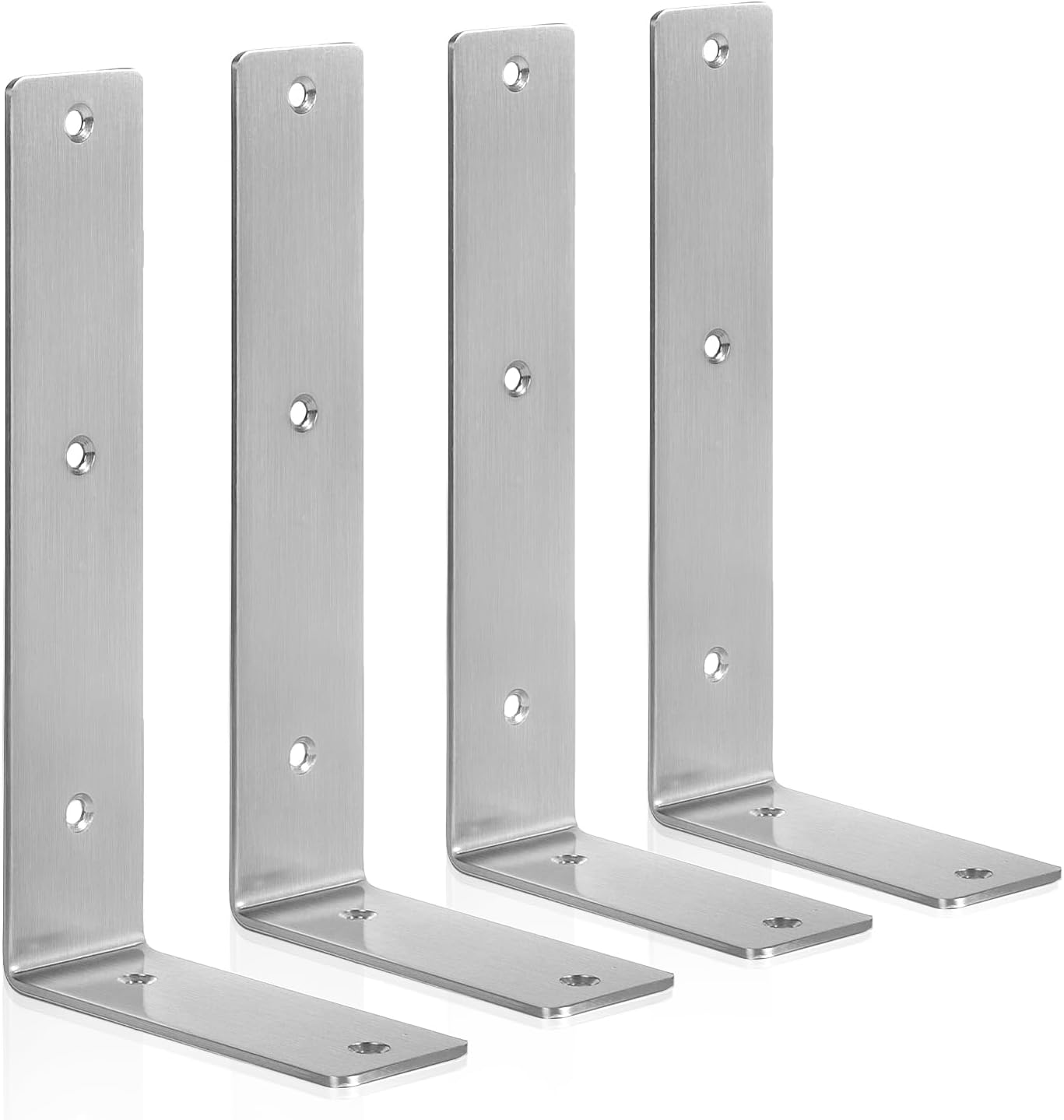Soportes flotantes acero inox 9pulg set 4 color plateado
