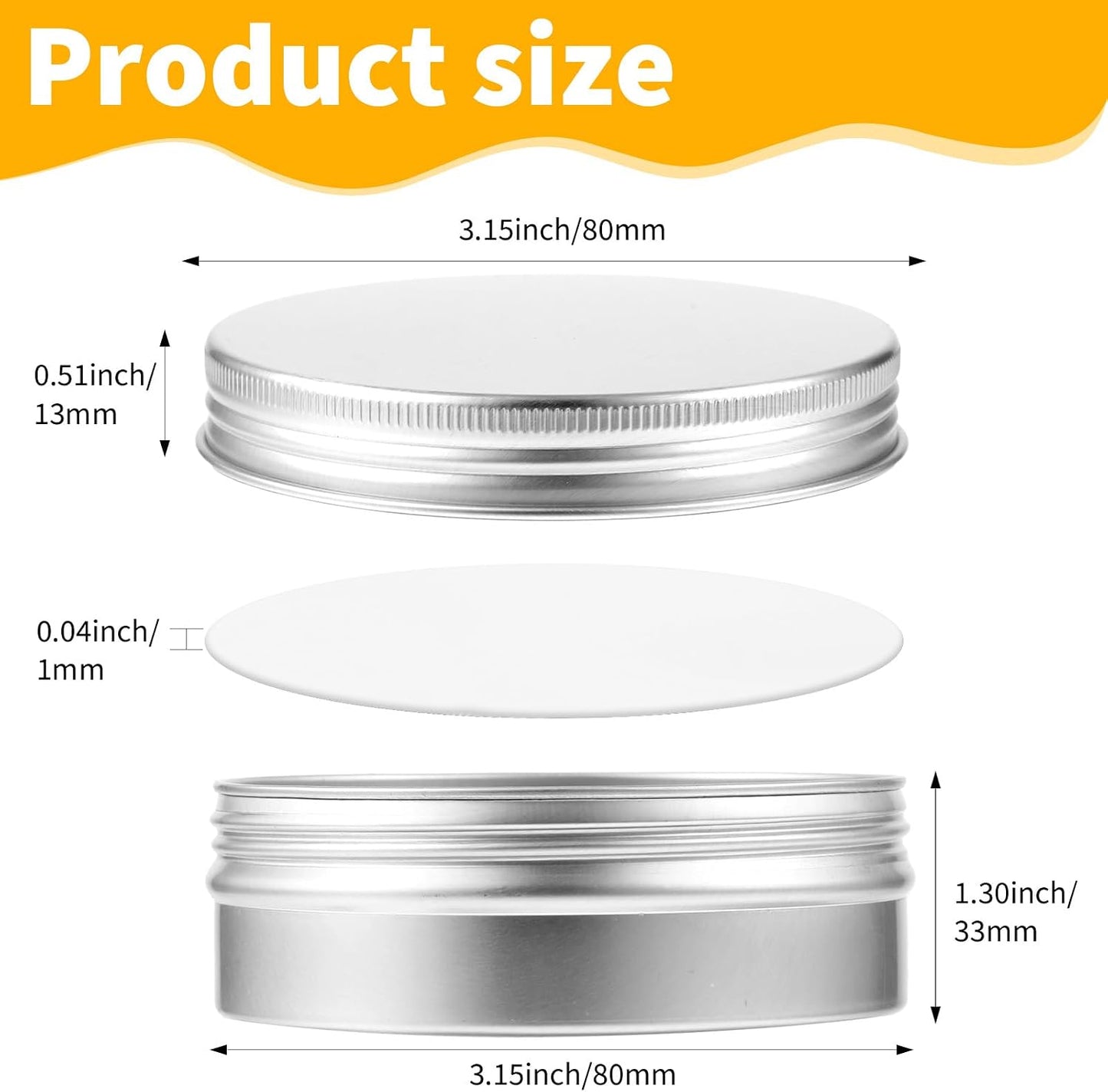 30 Latas Aluminio 4oz Boca Ancha Con Tapa Plateado