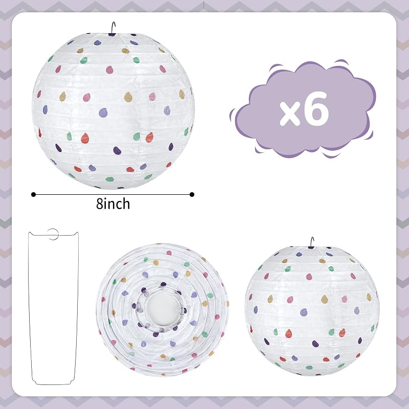 6 Linternas papel decoración aula bohemia faroles colgantes