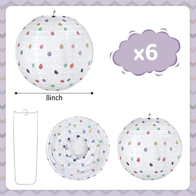 6 Linternas papel decoración aula bohemia faroles colgantes