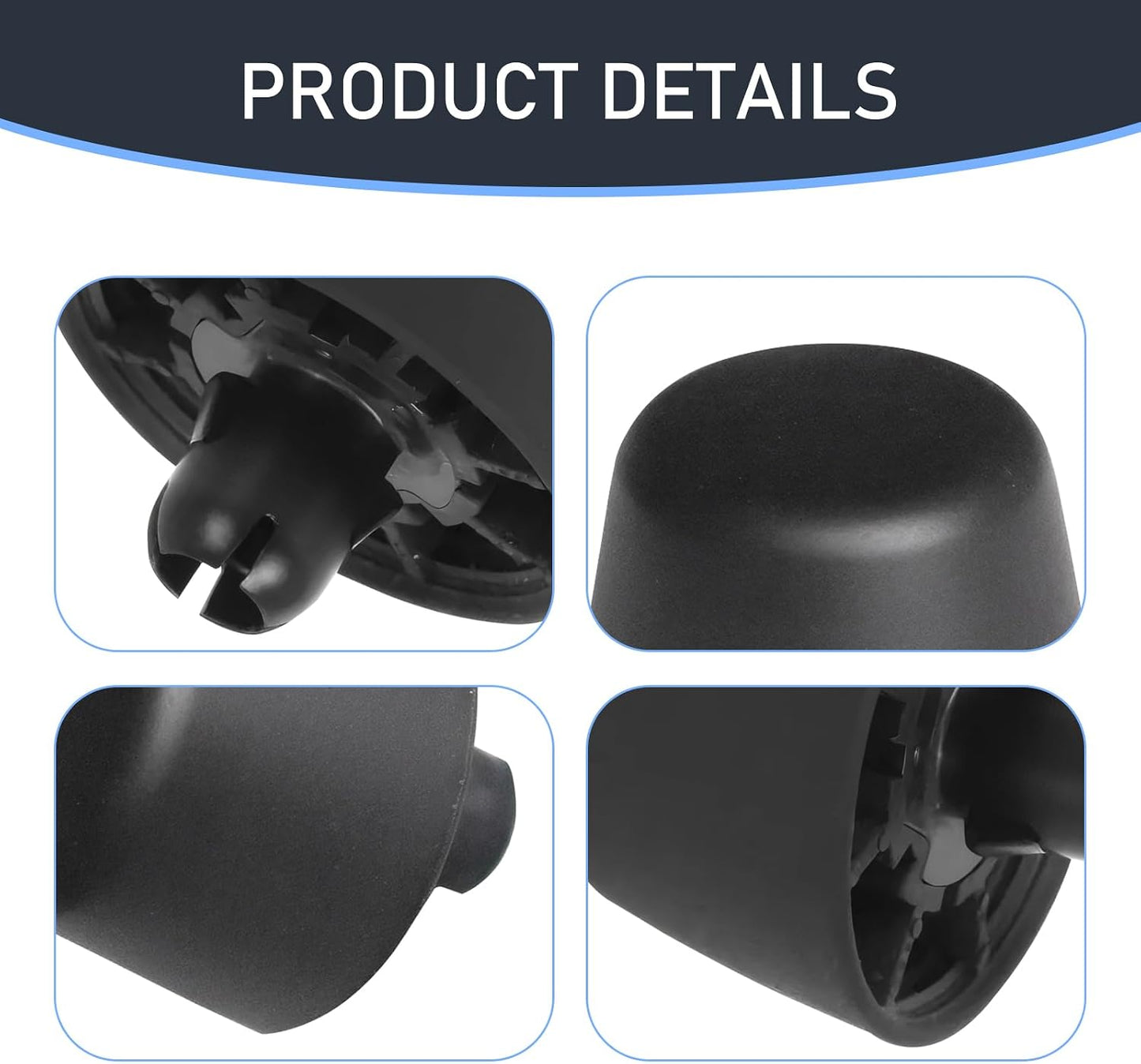 2 Tapones Capó Jeep Wrangler JK 07-17 Muelle Goma Negro