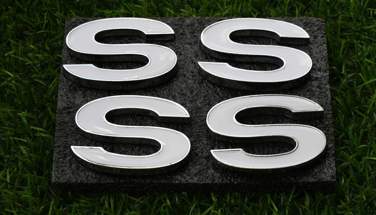 4 Emblemas Frontales Metal 3D para Chevelle SS72 Cromado