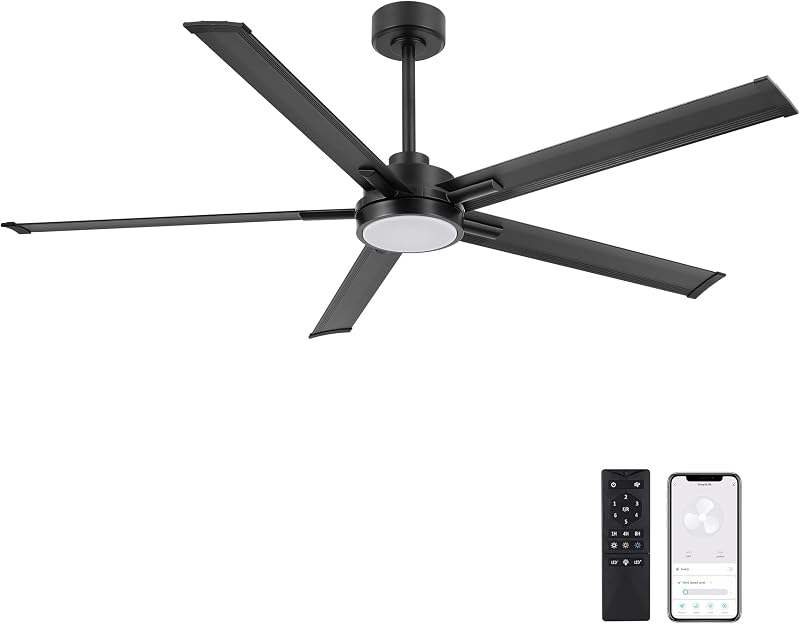Ventilador techo inteligente 60" luz LED 6 vel motor CC