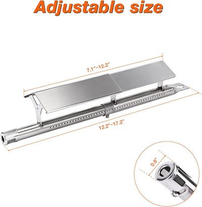 3 Pzas Tubo Quemador Acero Inox 2en1 Universal Weber