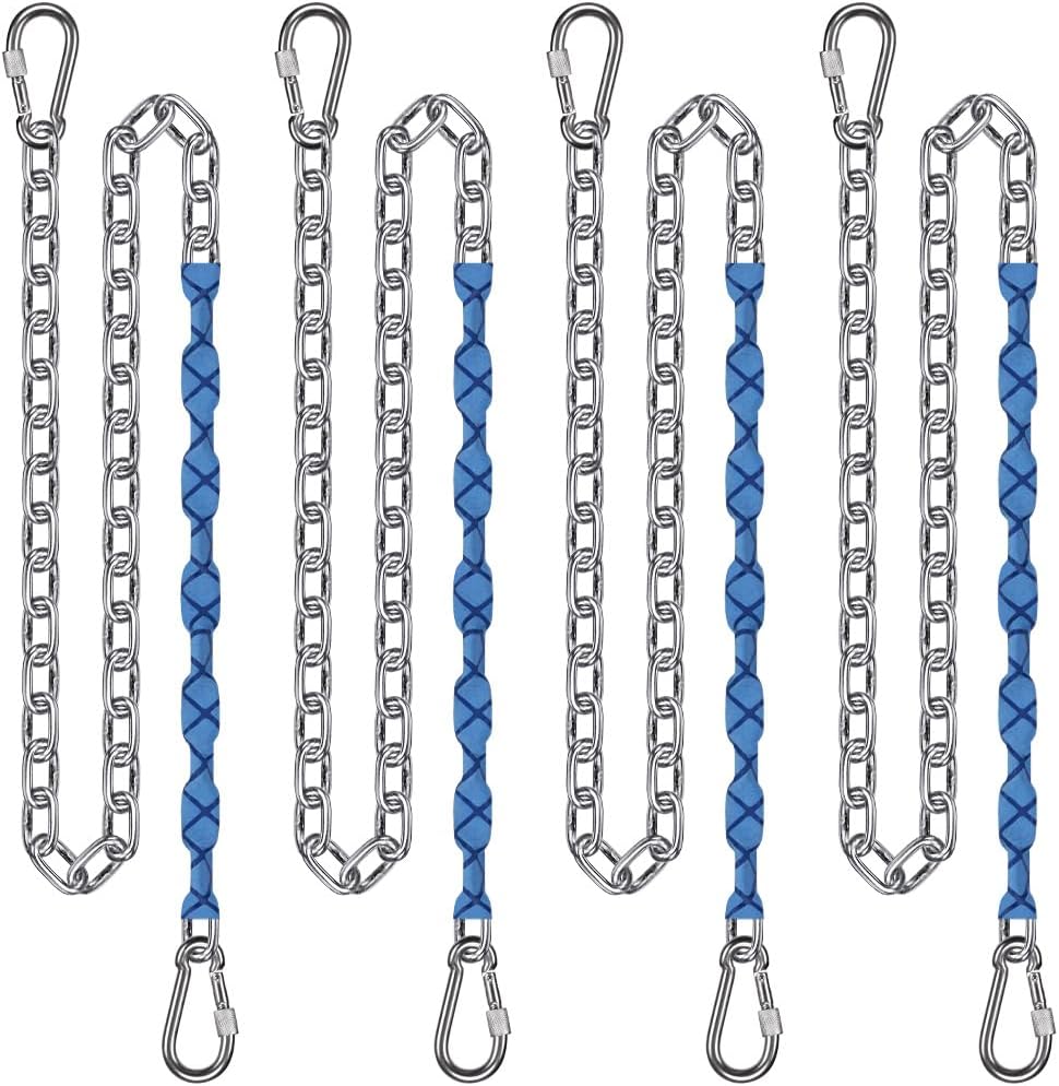4 Cadenas Acero Inox 65" con Ganchos 1000lb