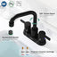 Grifo baño negro mate 2 manijas con desagüe emergente