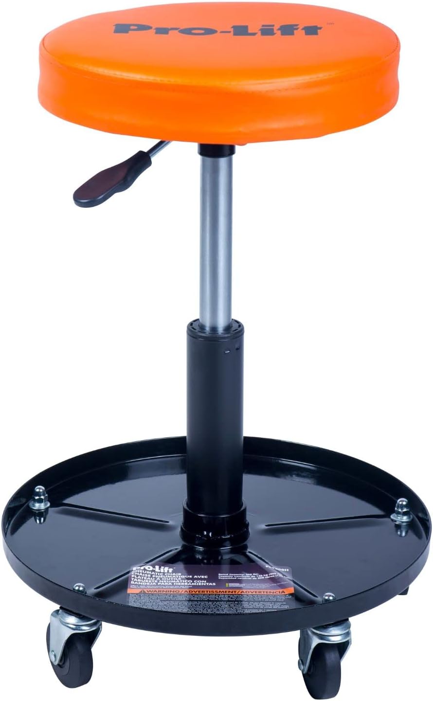 Silla neumática 300lb color negro/naranja
