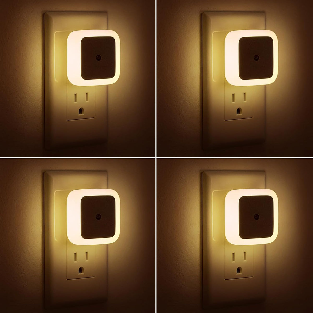 Luz Nocturna Enchufable LED 0.5W Pack 4 Blanco Cálido