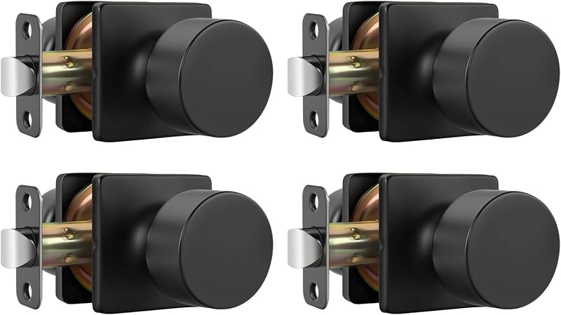 4 Manijas Puerta Armario Negro Mate Pasillo Interior