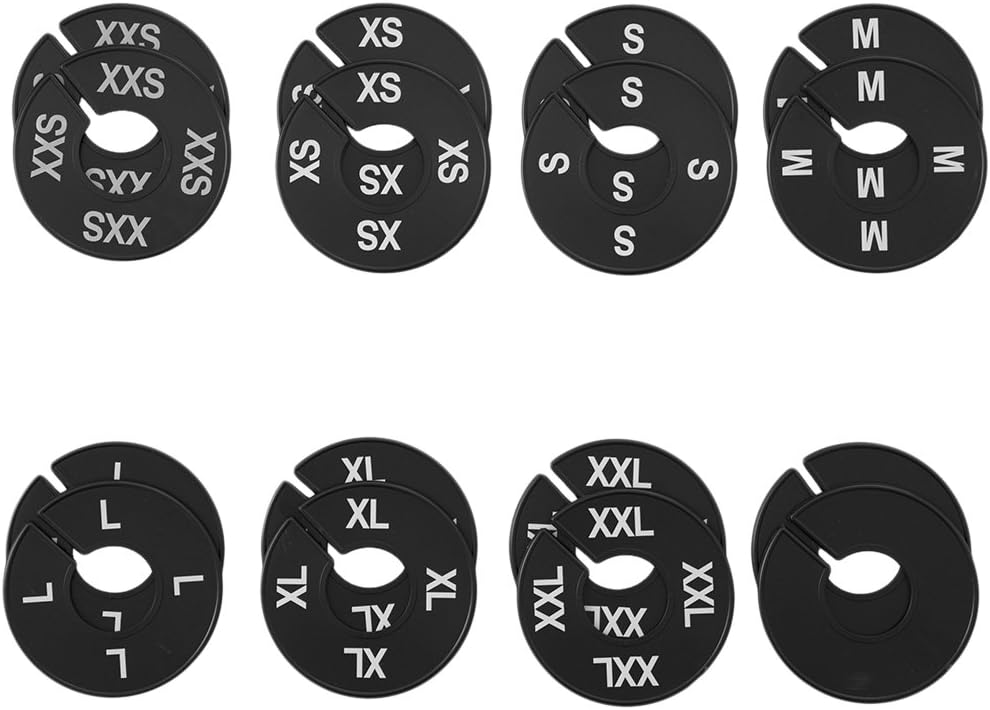 Divisores perchero redondo negro estampado blanco kit 16