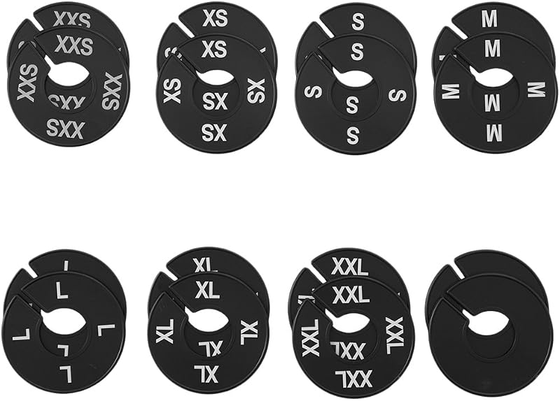 Divisores perchero redondo negro estampado blanco kit 16