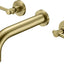 Grifo bañera montaje pared dorado cepillado 3 agujeros