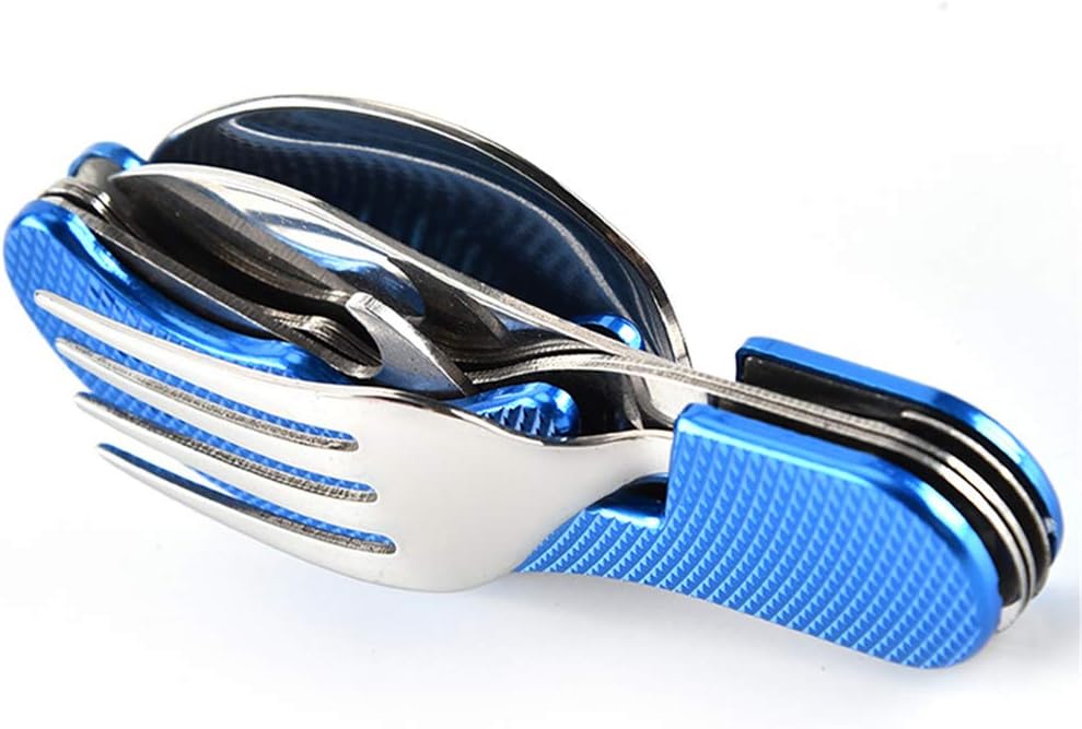 Set cuchillo cuchara tenedor acero inox para campamento