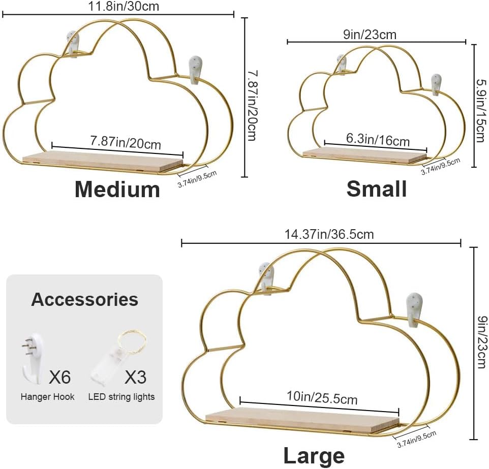 Estantes flotantes con luces LED para niños dormitorio
