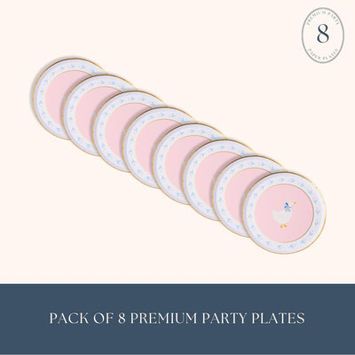 Platos papel Pascua rosa claro 8pulg paquete 8