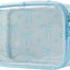 Bolsa maquillaje transparente con lazo cremallera viaje azul