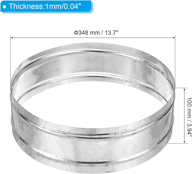 Conector conducto 14" acero galvanizado con abrazaderas