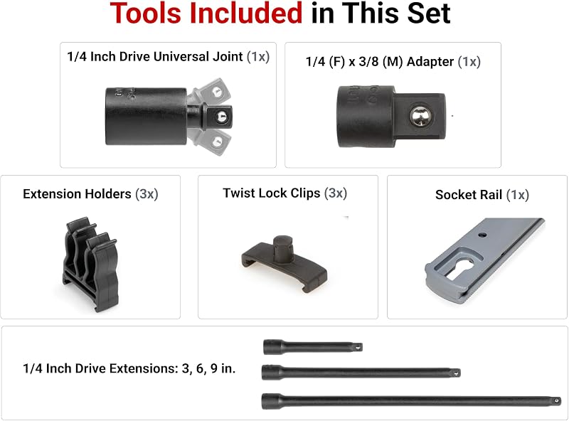 Set 5 Pzas Accesorios Impacto 1/4" Riel SIA90101