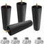 4 Pzas Patas Plástico 8pulg Redondas para Mesa Sofá M8 Negro