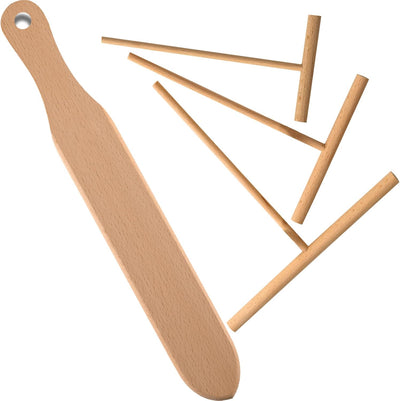 Juego esparcidor crepé y espátula 13.4pulg 3 barras T madera