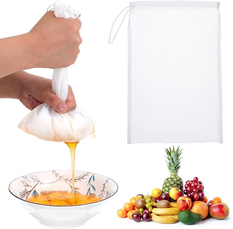 6 Pzas Bolsas Tela para Queso y Leche de Nueces Reutilizables