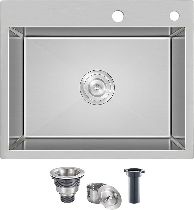 Fregadero cocina empotrable acero inox 22" SUS304