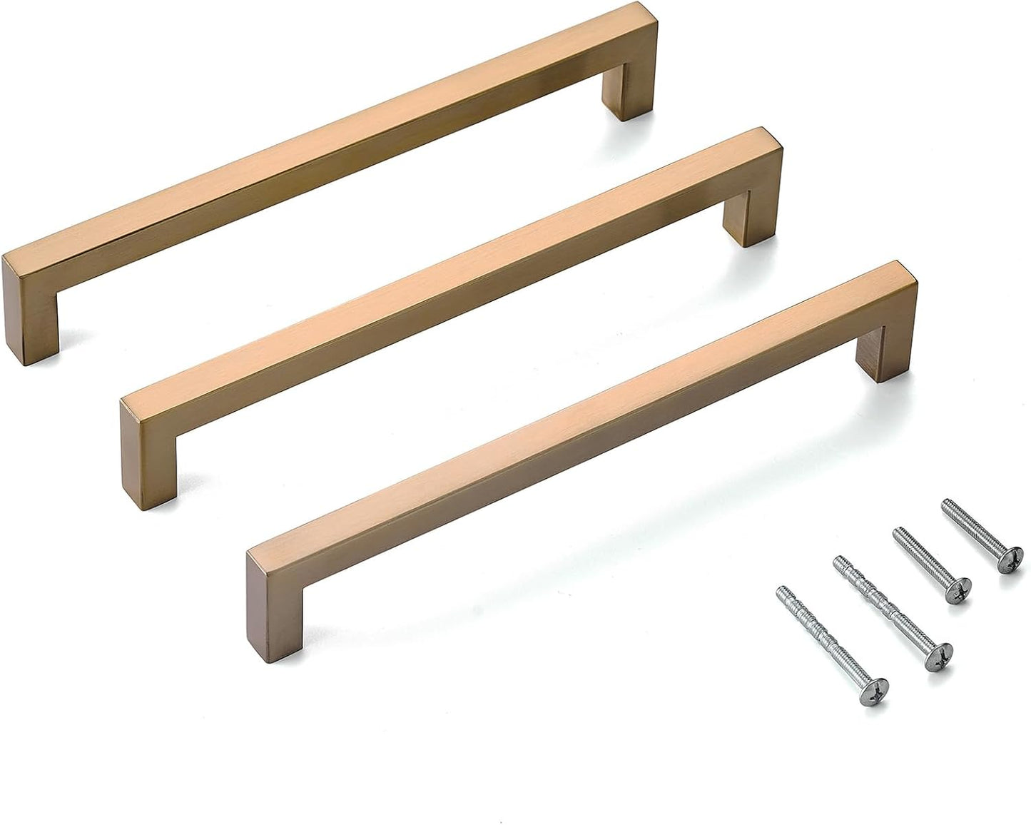 30 Manijas Acero Inox 8pulg Cuadradas Bronce Champán
