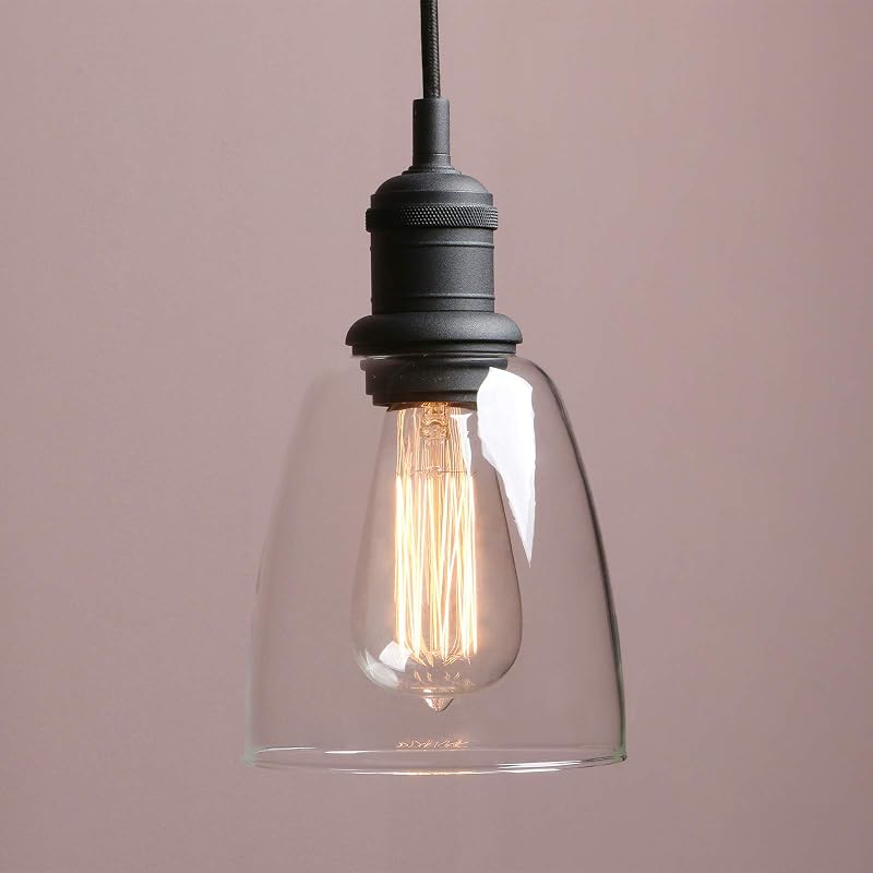 Lámpara colgante Edison 1 luz negro para cocina baño sala