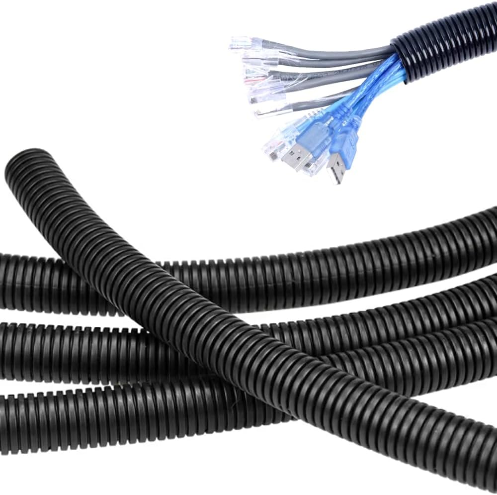 Tubo malla divisible para cables 3/8pulg 32pies negro
