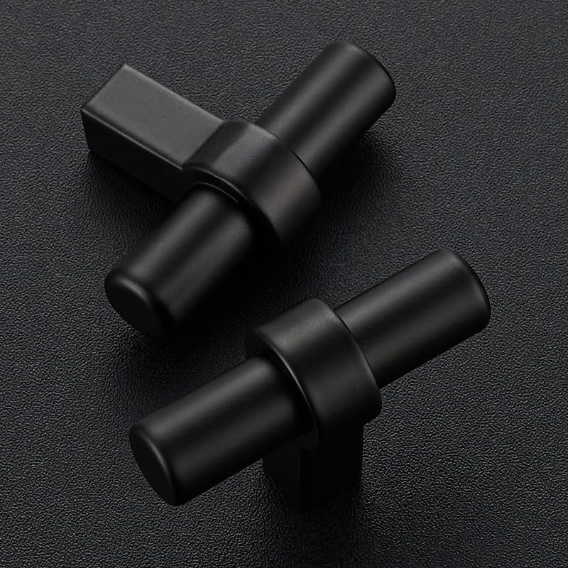 25 Pomos Negros Mate para Gabinete 2pulg Acero Inox