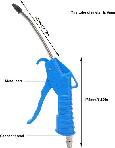 Pistola soplador aire doblada con protector goma industrial