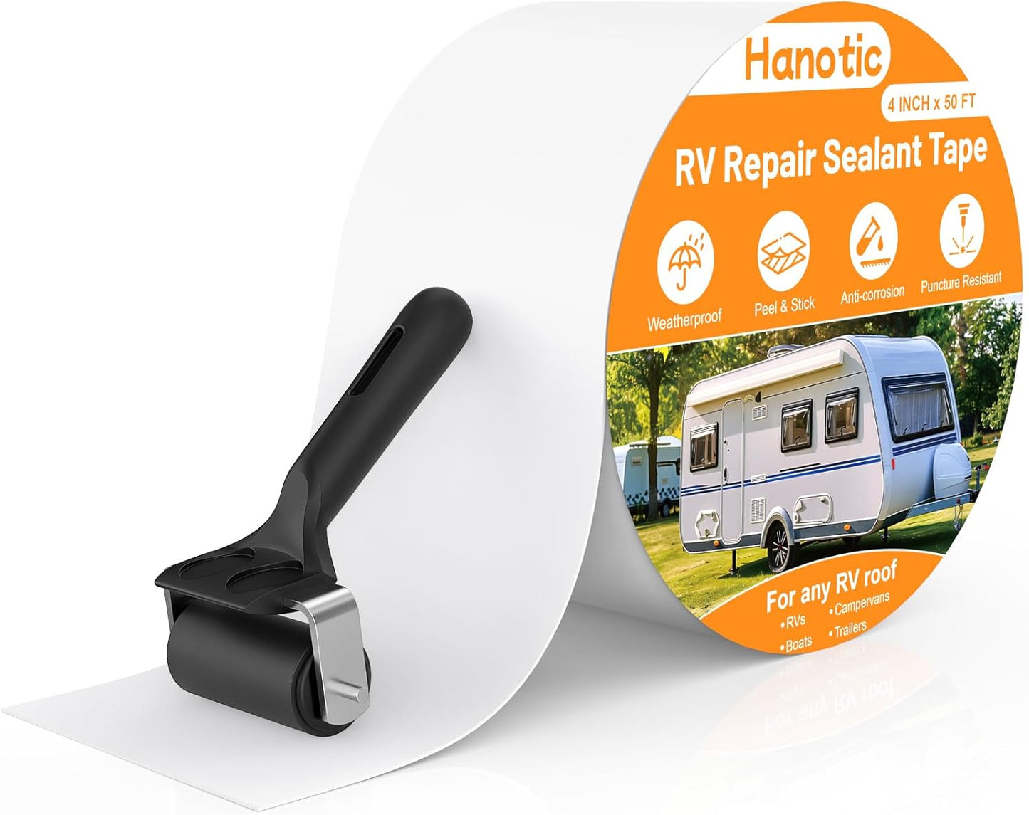 Cinta techo RV 4" x50pies resistente UV selladora