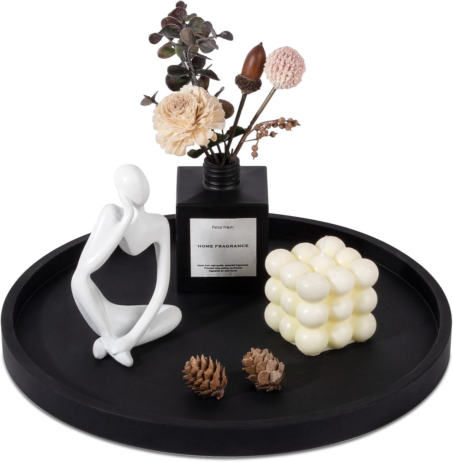 Bandeja silicona redonda decorativa para baño y cocina 12pulg