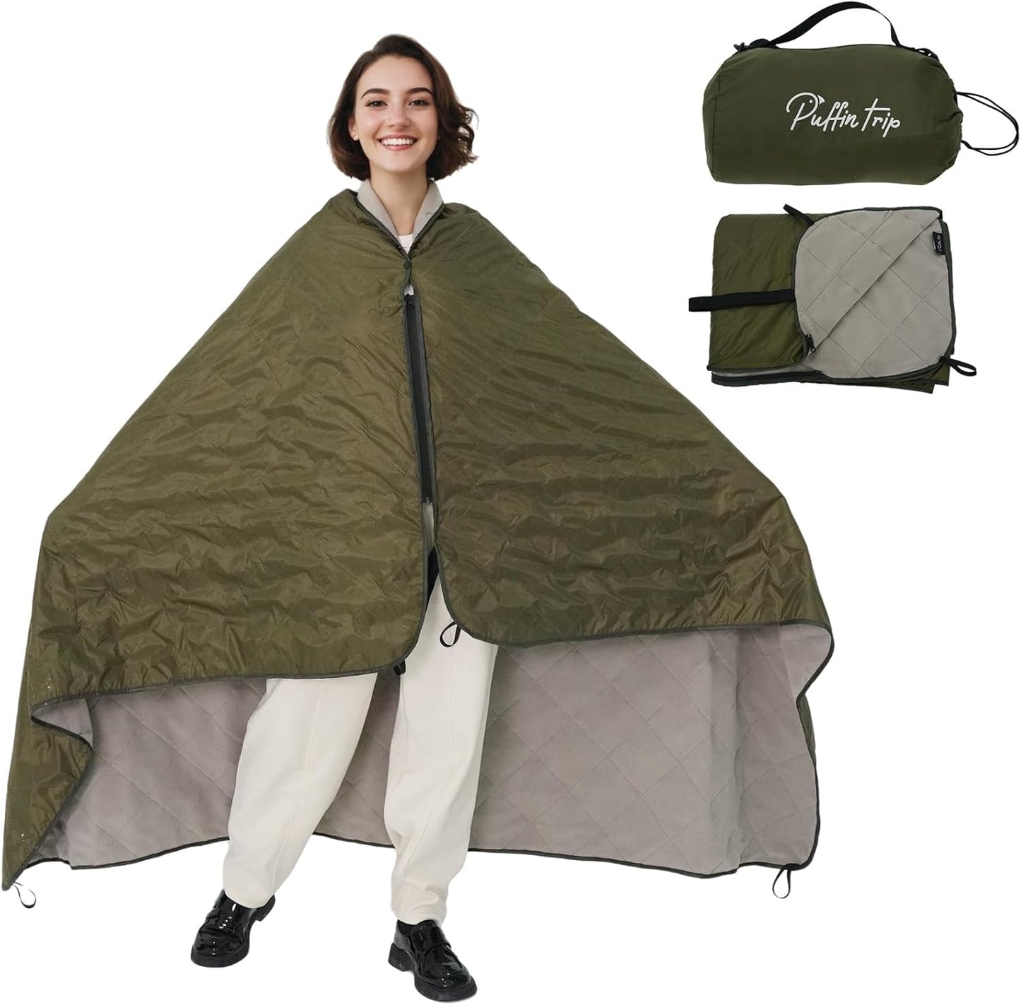 Manta campamento acolchada impermeable con bolsa