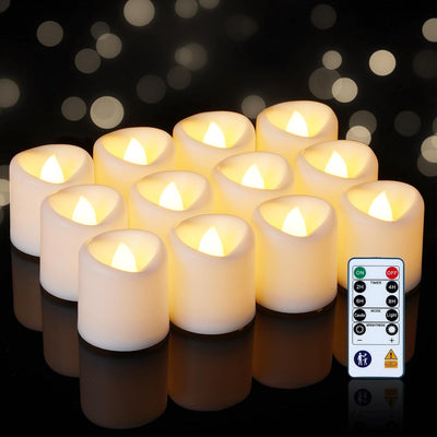 12 Velas Control Remoto Temporizador 2/4/6/8H Té a Pilas