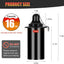 Recipientes recargables bambú para antorcha 16oz color negro