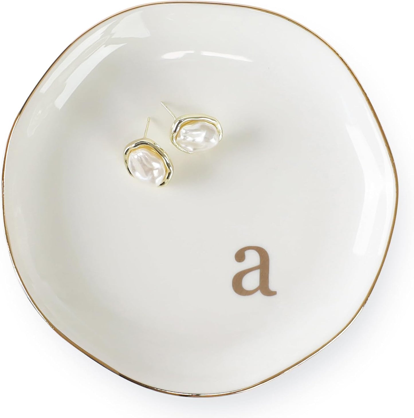 Bandeja cerámica anillos monograma regalo boda