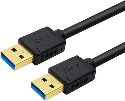 Cable USB 3.0 tipo A 6ft macho a macho negro