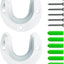2 Soportes Barra Armario Acero Inox 1-1/4" Forma U Blanco