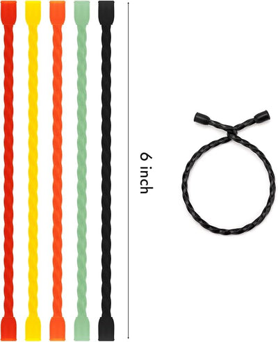 10 Bridas Silicona 6pulg Reutilizables Multiusos 5 Colores