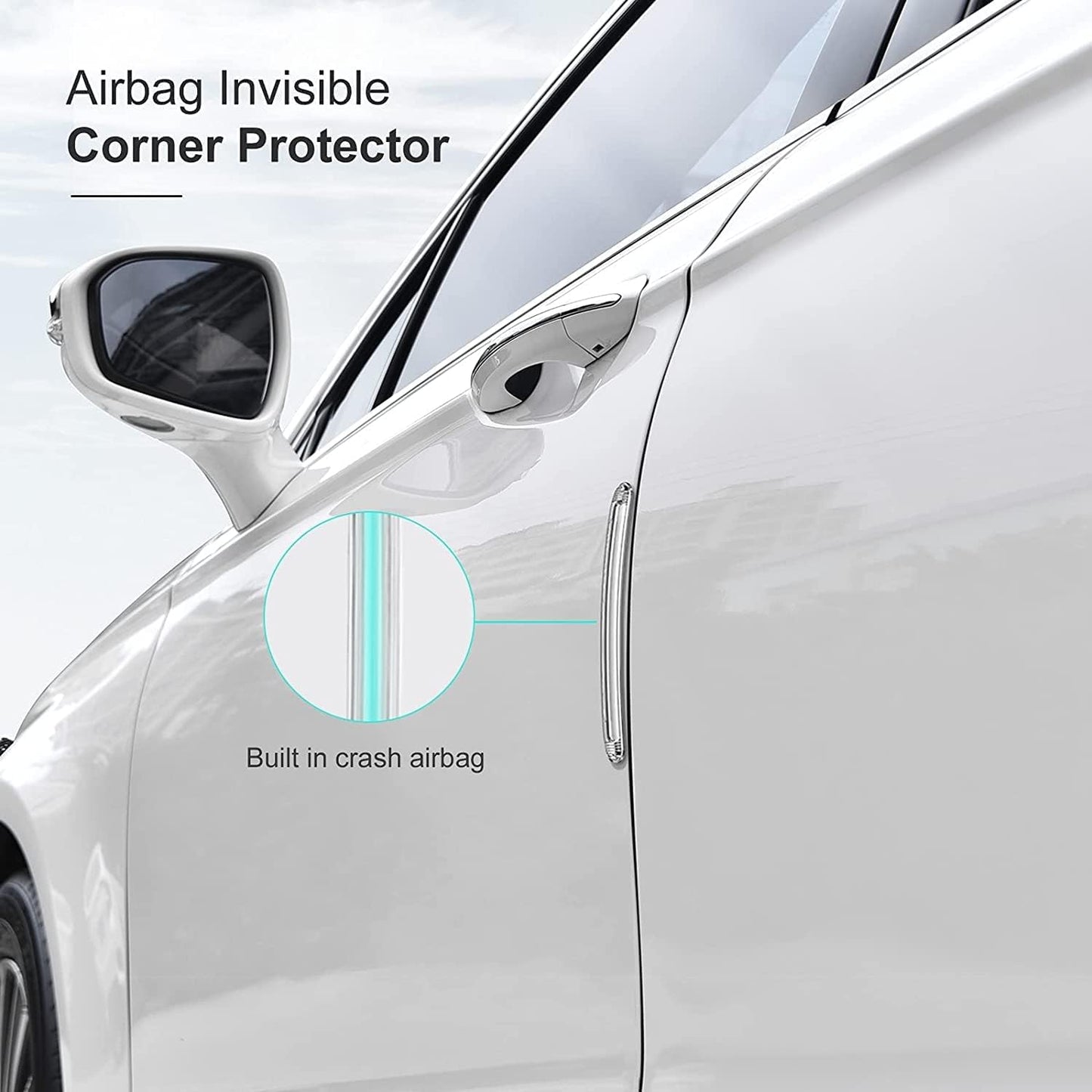 Protector puerta auto acolchado adhesivo transparente