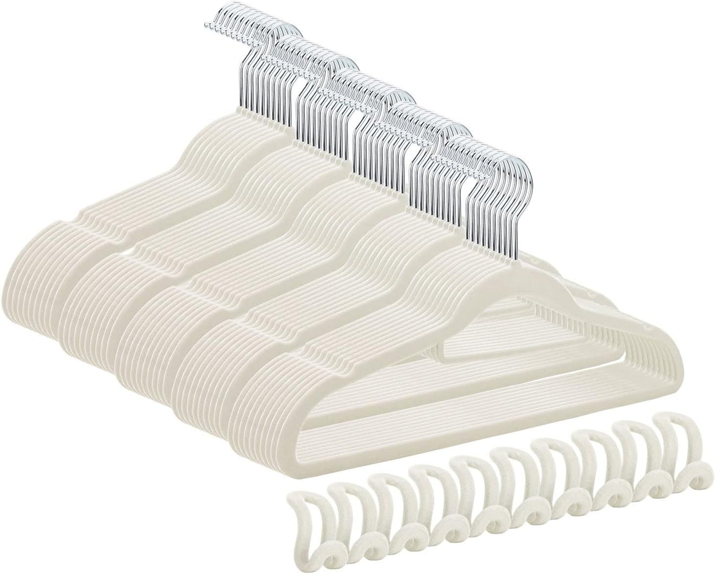 50 Perchas Terciopelo Antideslizantes 16.5" Resistentes