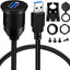 Cable USB 3.0 macho a hembra impermeable para auto 6ft