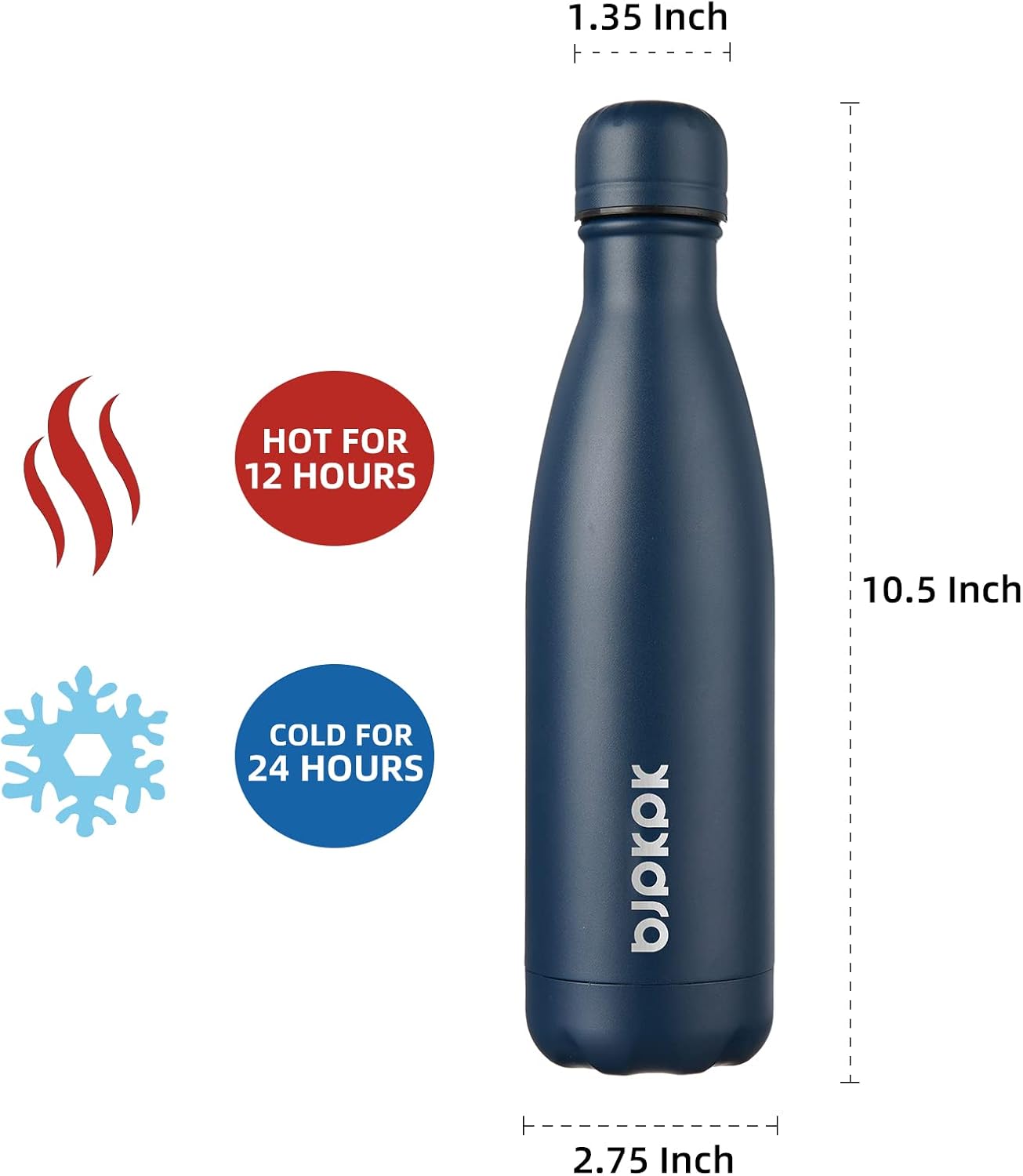 Botella agua acero inox 17oz sin BPA azul marino