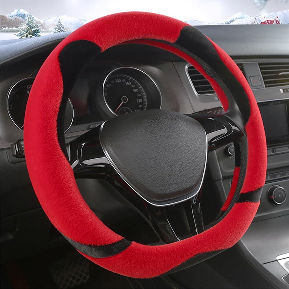 Funda volante felpa mullida forma D 15" color rojo