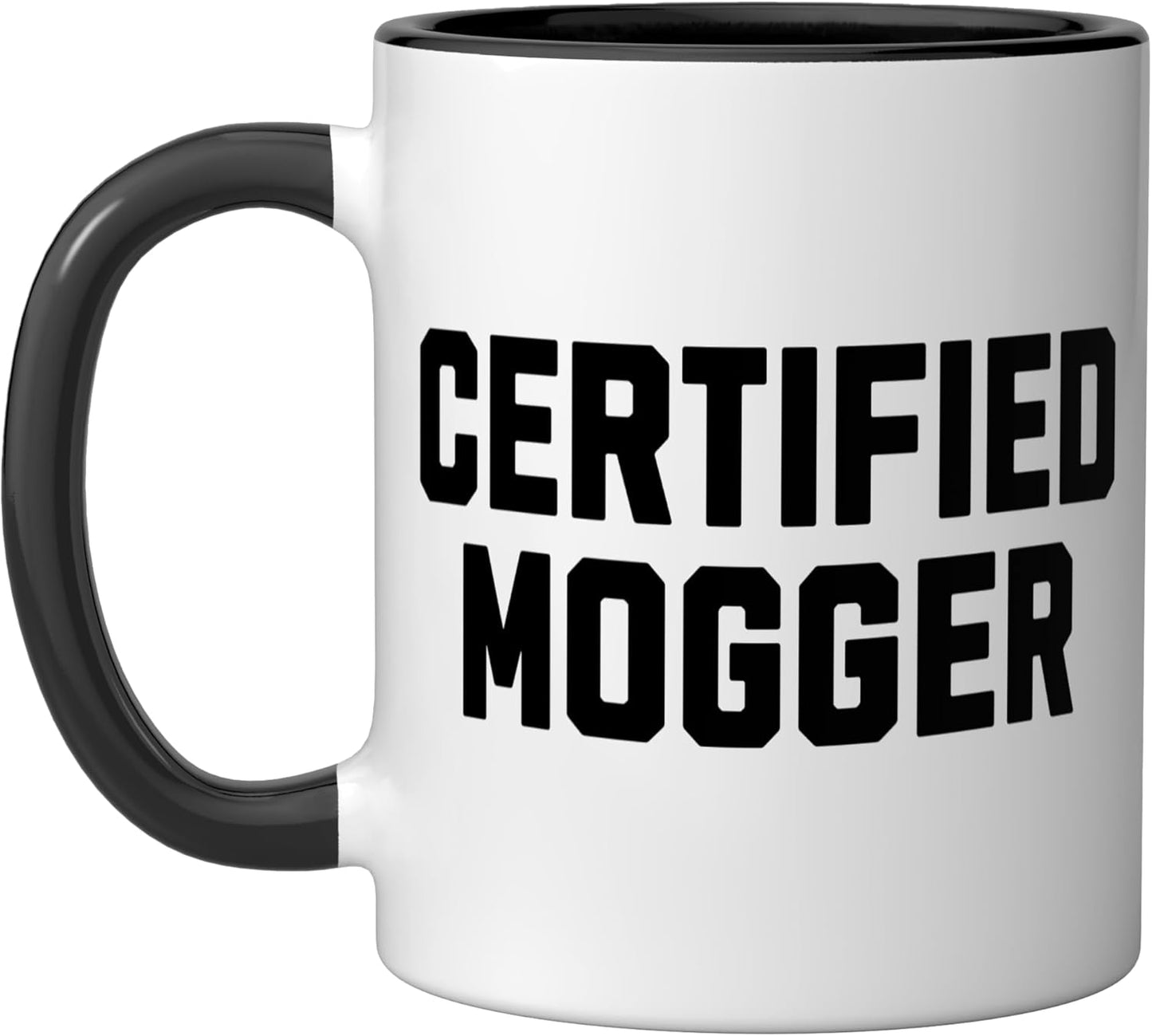 Taza Cerámica Humor Mogging Negro/Blanco