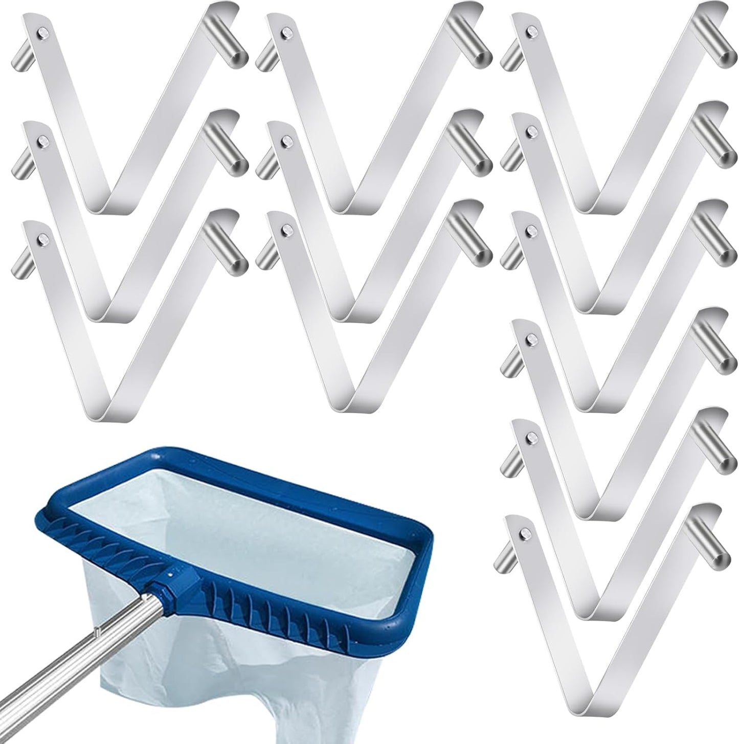 Pinza cepillo piscina clip V accesorios poste inox