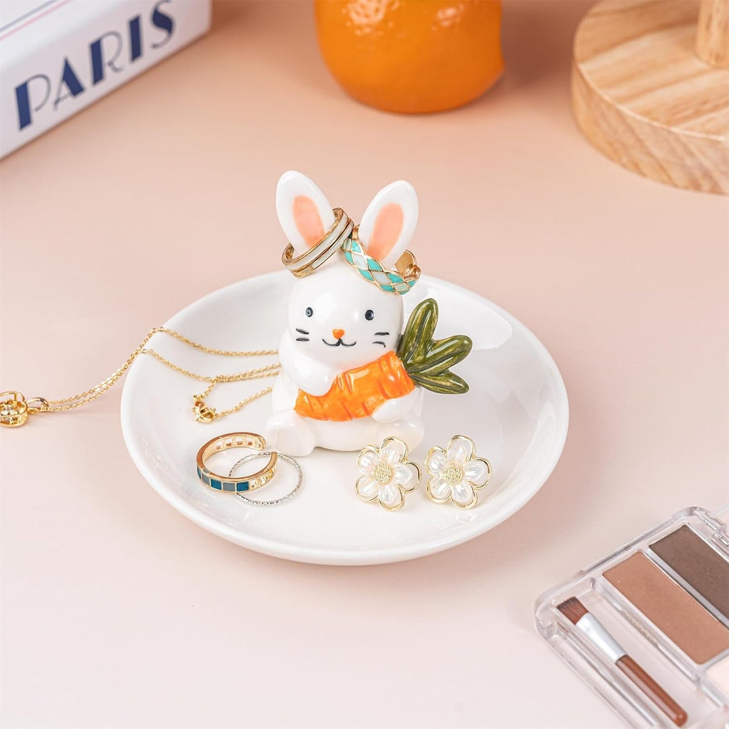 Soporte anillos conejo plato joyería regalo mujer boda