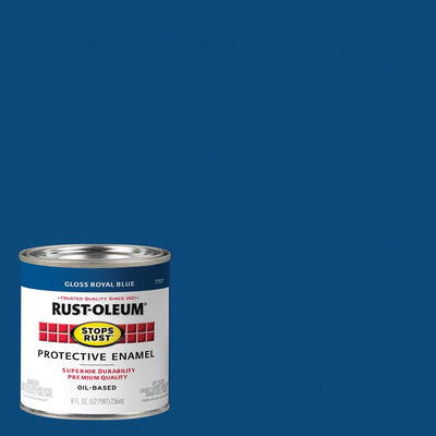 Pintura antióxido brocha media pinta azul rey brillante