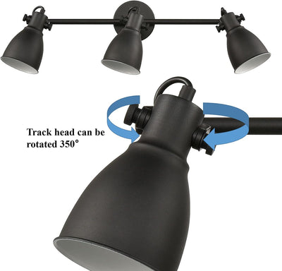 Aplique pared industrial 3 luces metal negro mate